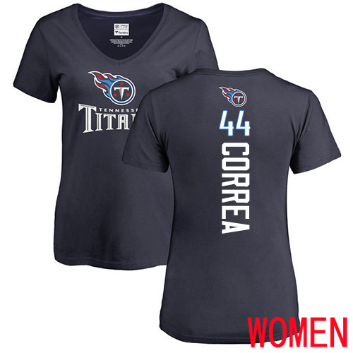 Tennessee Titans Navy Blue Women Kamalei Correa Backer NFL Football #44 T Shirt->women nfl jersey->Women Jersey